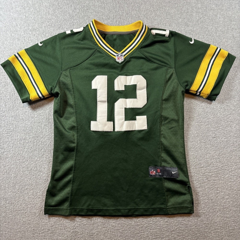 Aaron Rodgers Green Bay Packers Youth M Green Jersey Nike On Field Excellent Con